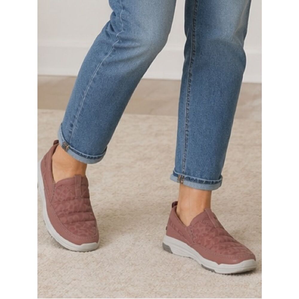 Ryka Women's Slip-On Quilted Sneakers in Dusty Rose